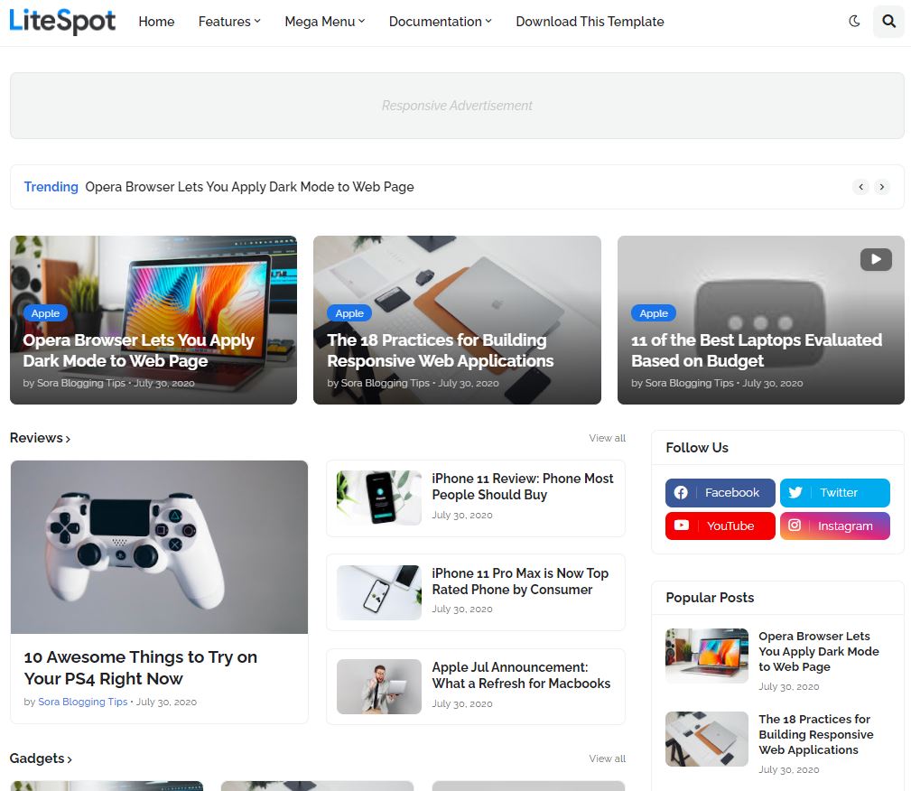 lite speed free blogger template