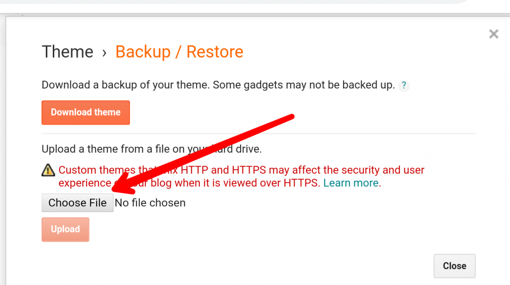 upload blogger template