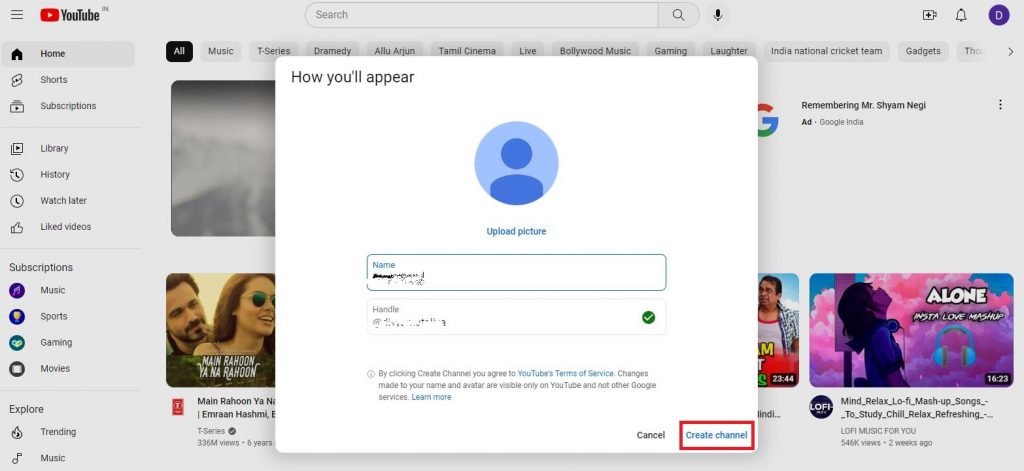 youtube channel kaise banaye
