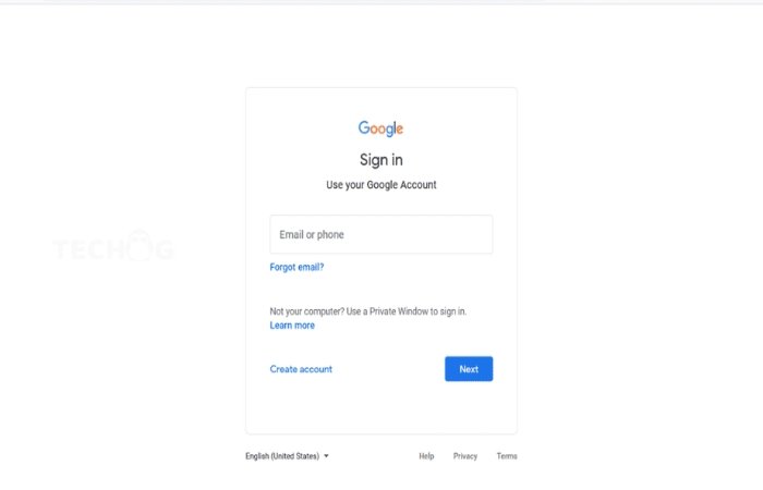 gmail sign in page