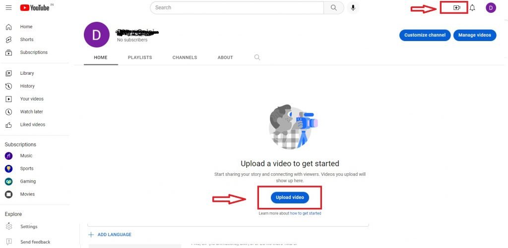upload youtube video