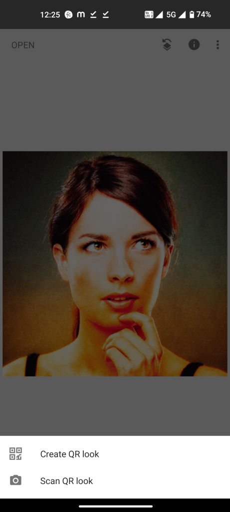 create qr look in snapseed app