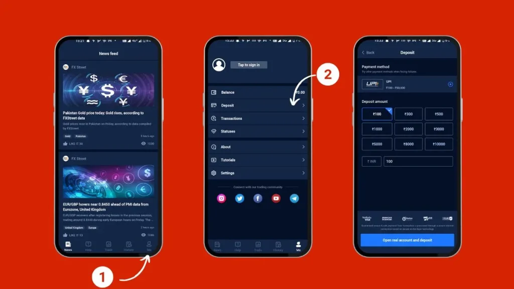 deposit money in guru trade 7 app