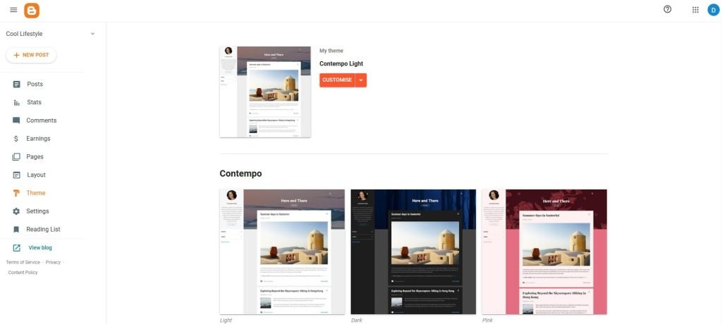 blogger theme and templates